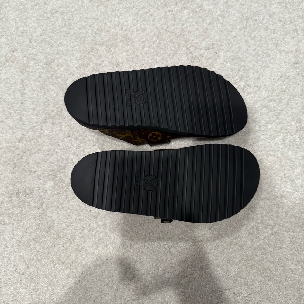 Louis Vuitton Dark Brown Monogram Slip-Ons - Picture 4 of 6